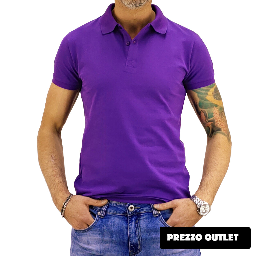 Polo manica corta in colore viola