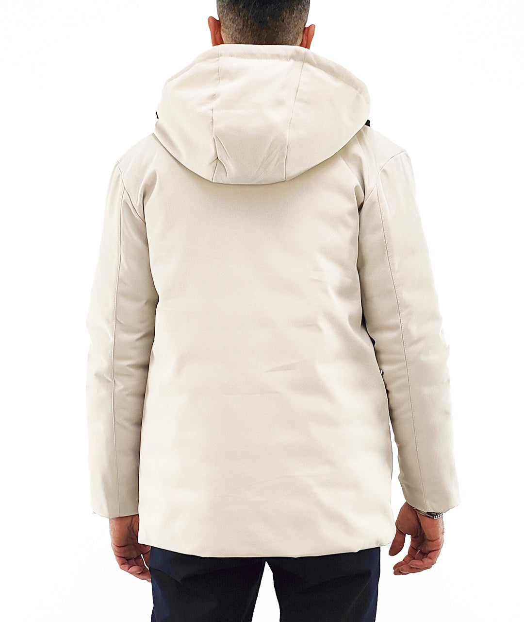 Parka Uomo con Cappuccio colore Panna