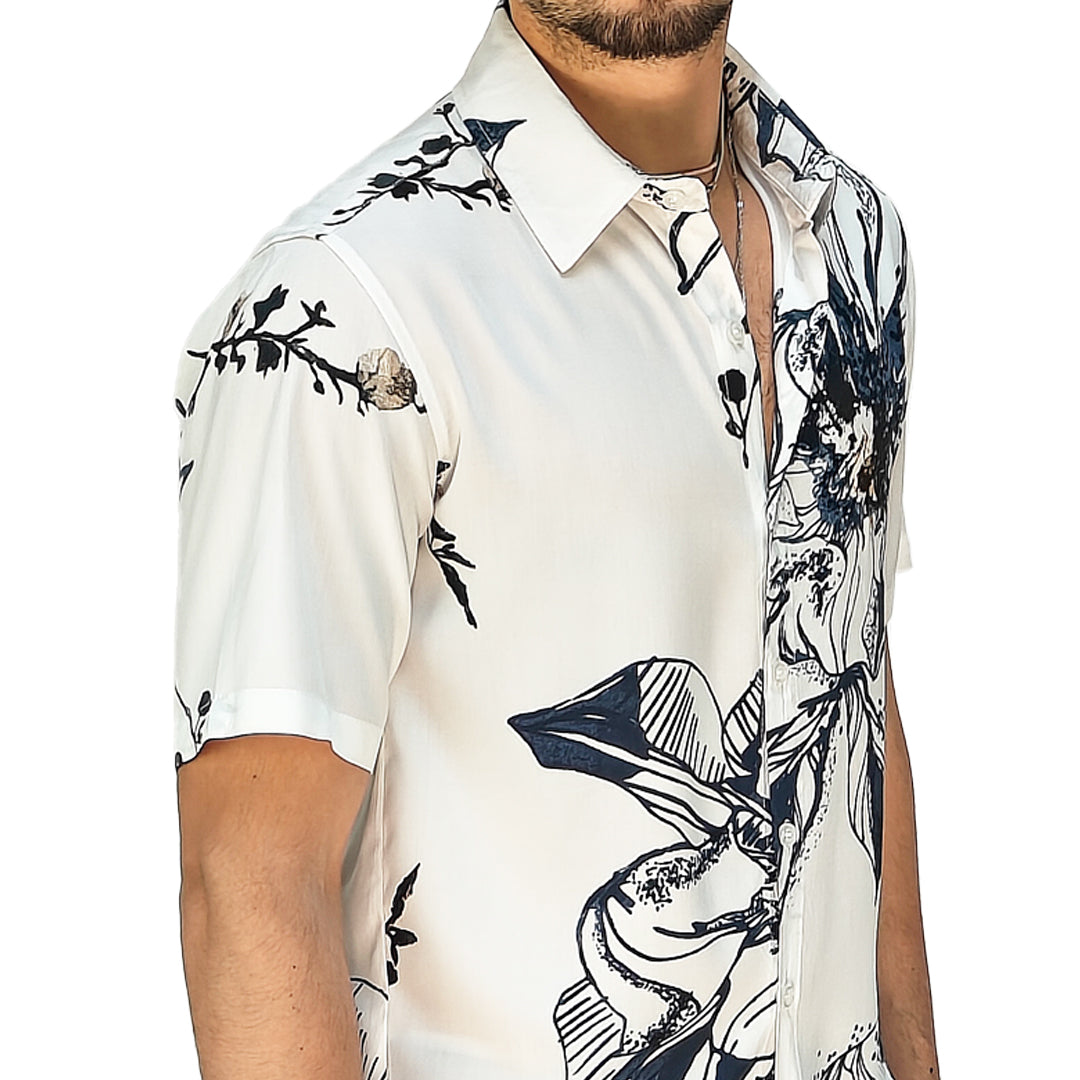 Camicia Uomo a Manica Corta Fantasia Floreale – RDV Abbigliamento