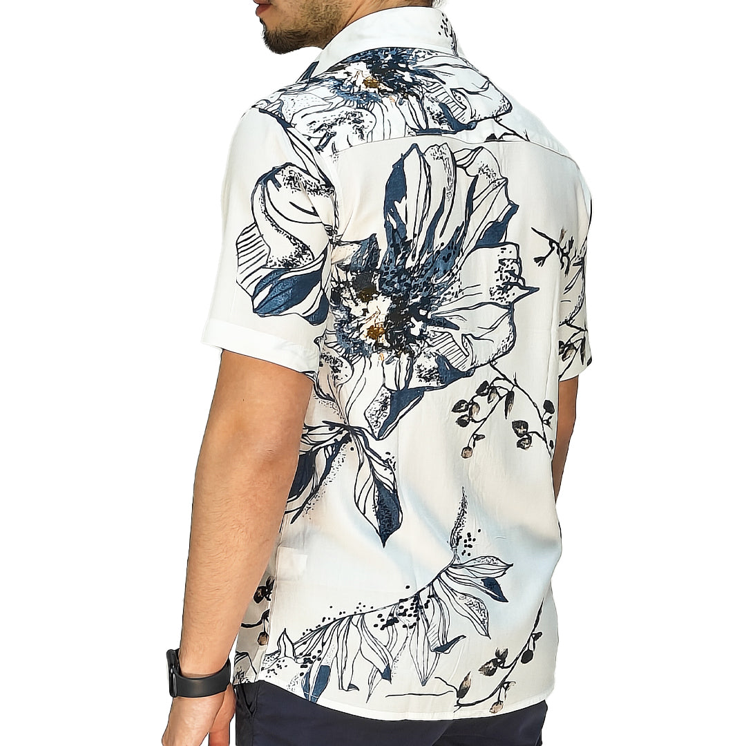 Camicia Uomo a Manica Corta Fantasia Floreale – RDV Abbigliamento