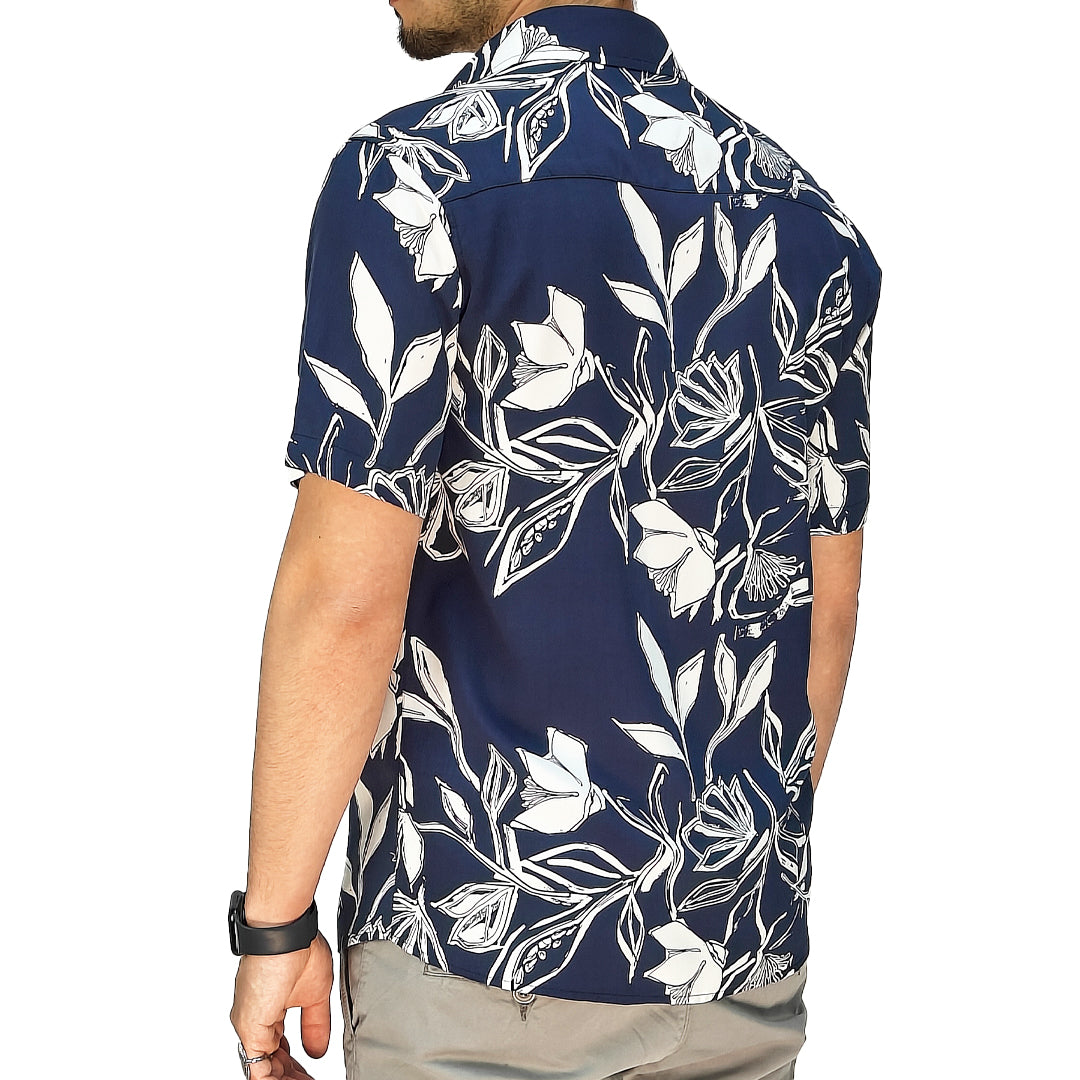 Camicia Uomo a Manica Corta Fantasia Floreale – RDV Abbigliamento