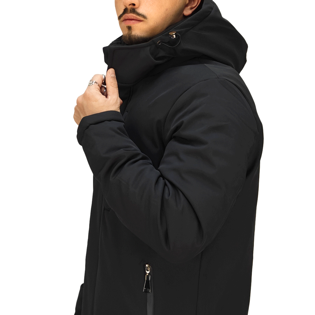 Giubbotto Uomo Lungo Invernale - RDV Nero