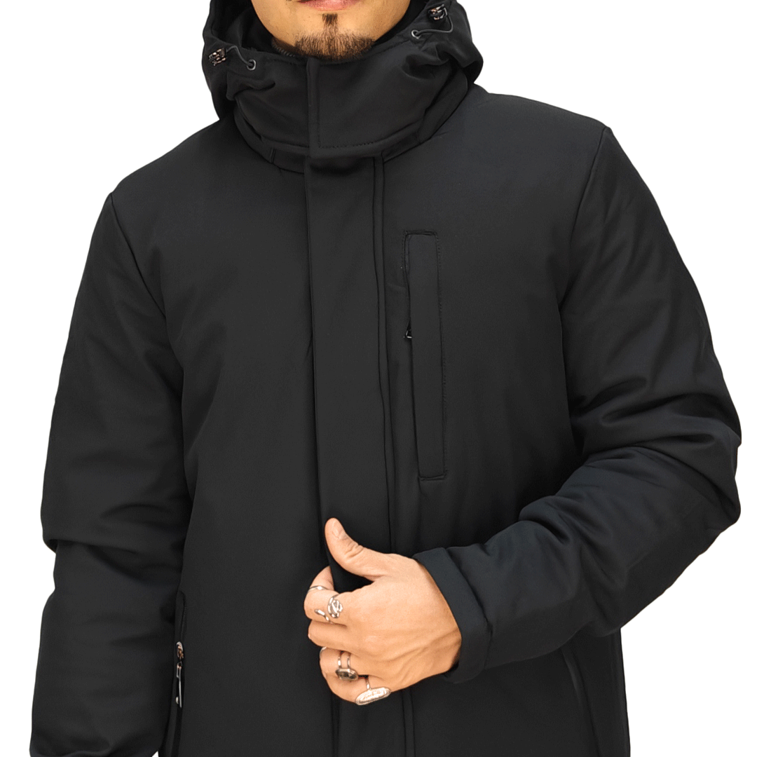 Giubbotto Uomo Lungo Invernale - RDV Nero