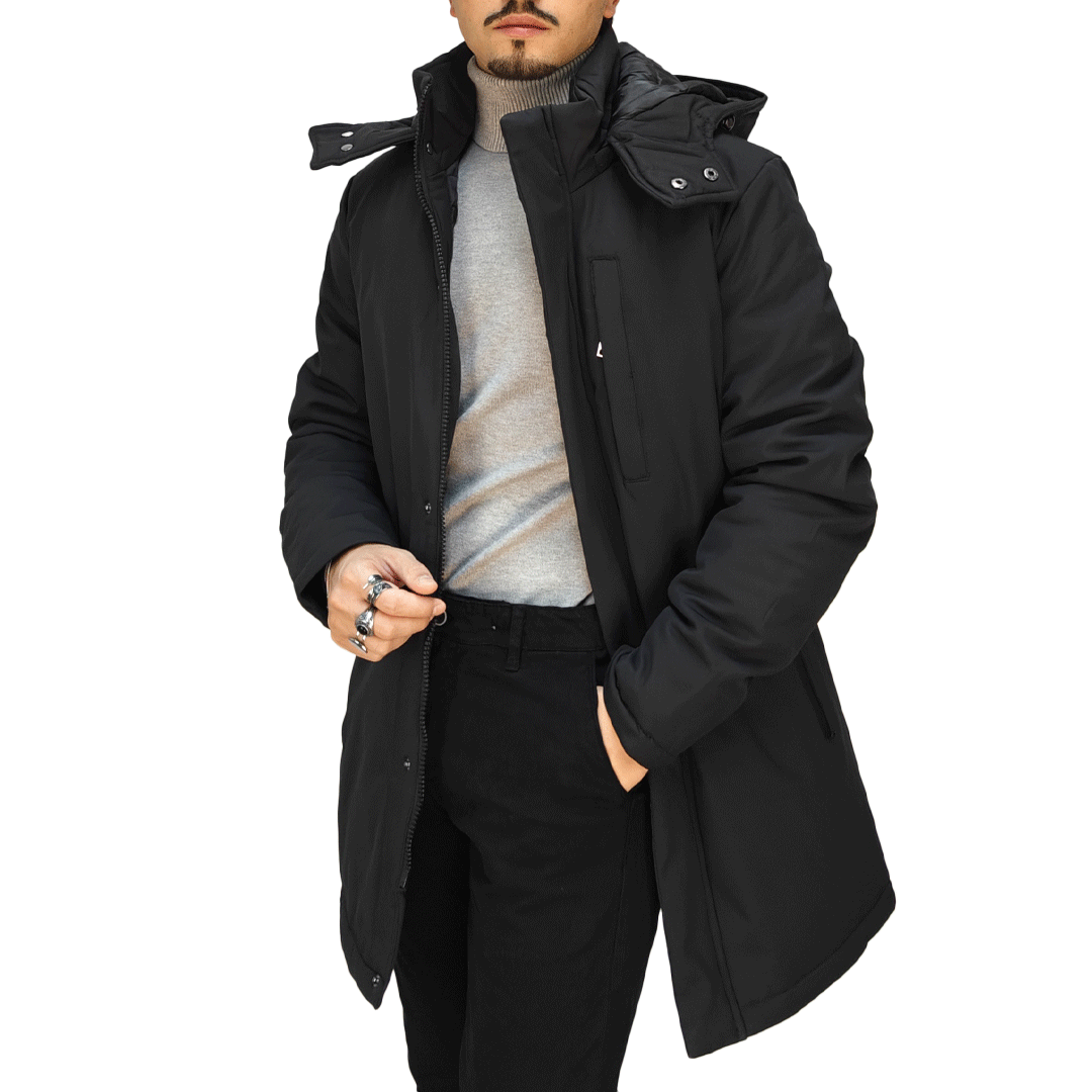 Giubbotto Uomo Lungo Invernale - RDV Nero
