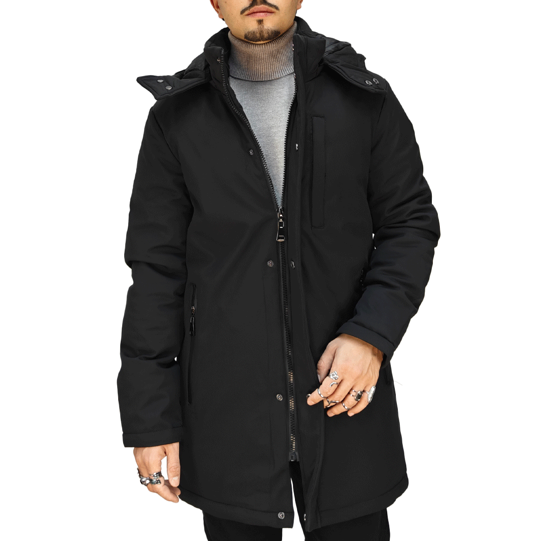 Giubbotto Uomo Lungo Invernale - RDV Nero