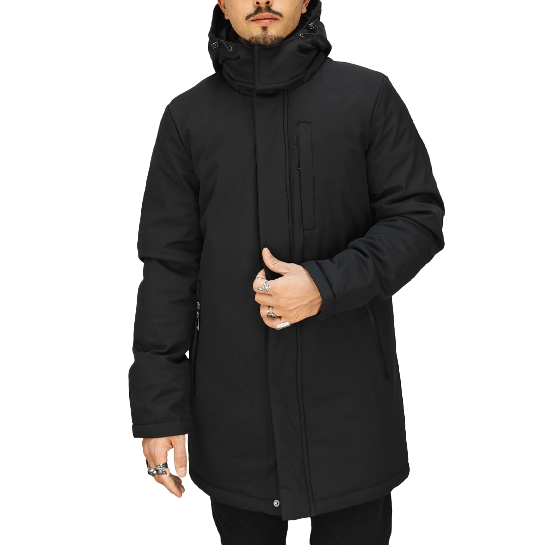 Giubbotto Uomo Lungo Invernale - RDV Nero