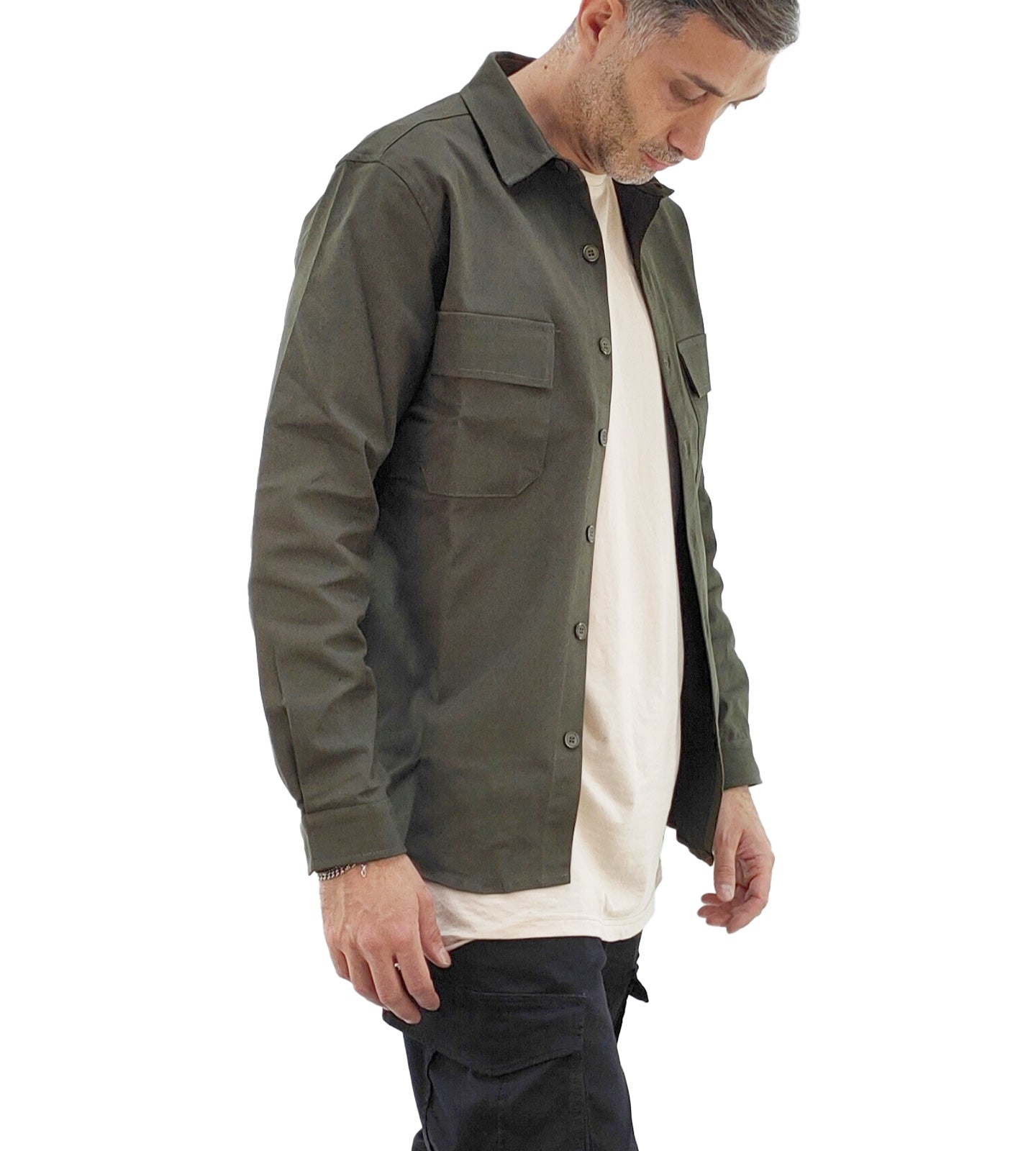 Giacca-Camicia Uomo in Twill