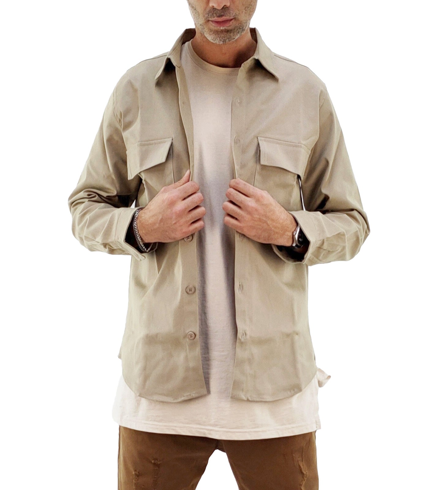 Giacca-Camicia Uomo in Twill