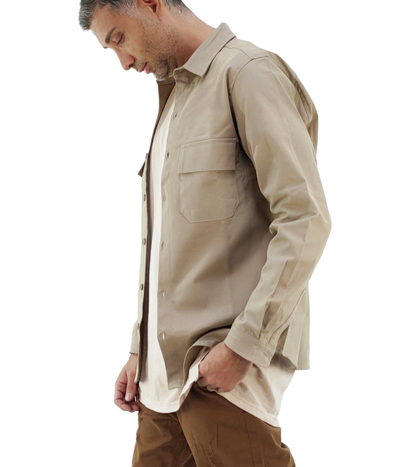Giacca-Camicia Uomo in Twill