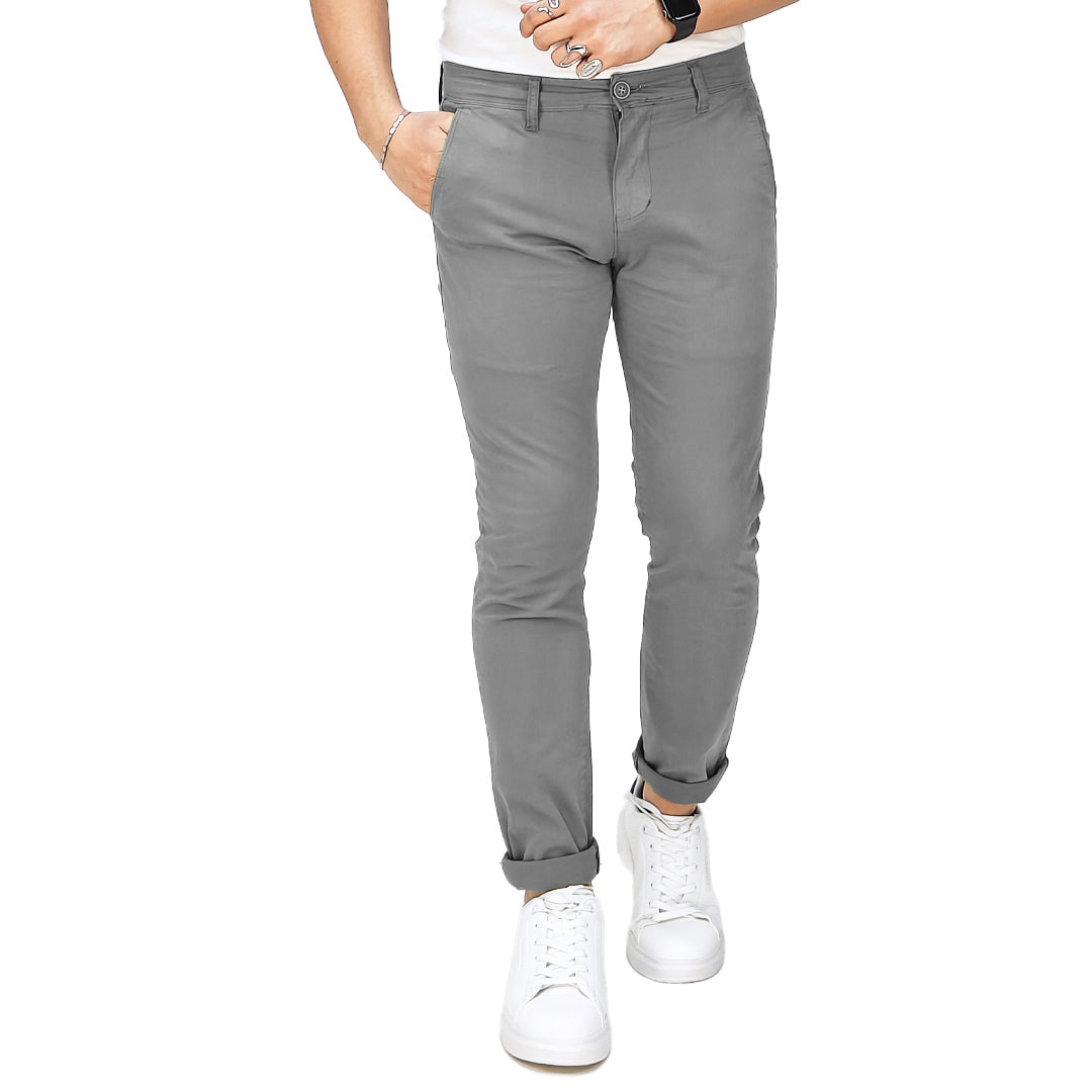 Pantalone Uomo Cotone Primaverile Tessuto stretch Grigi