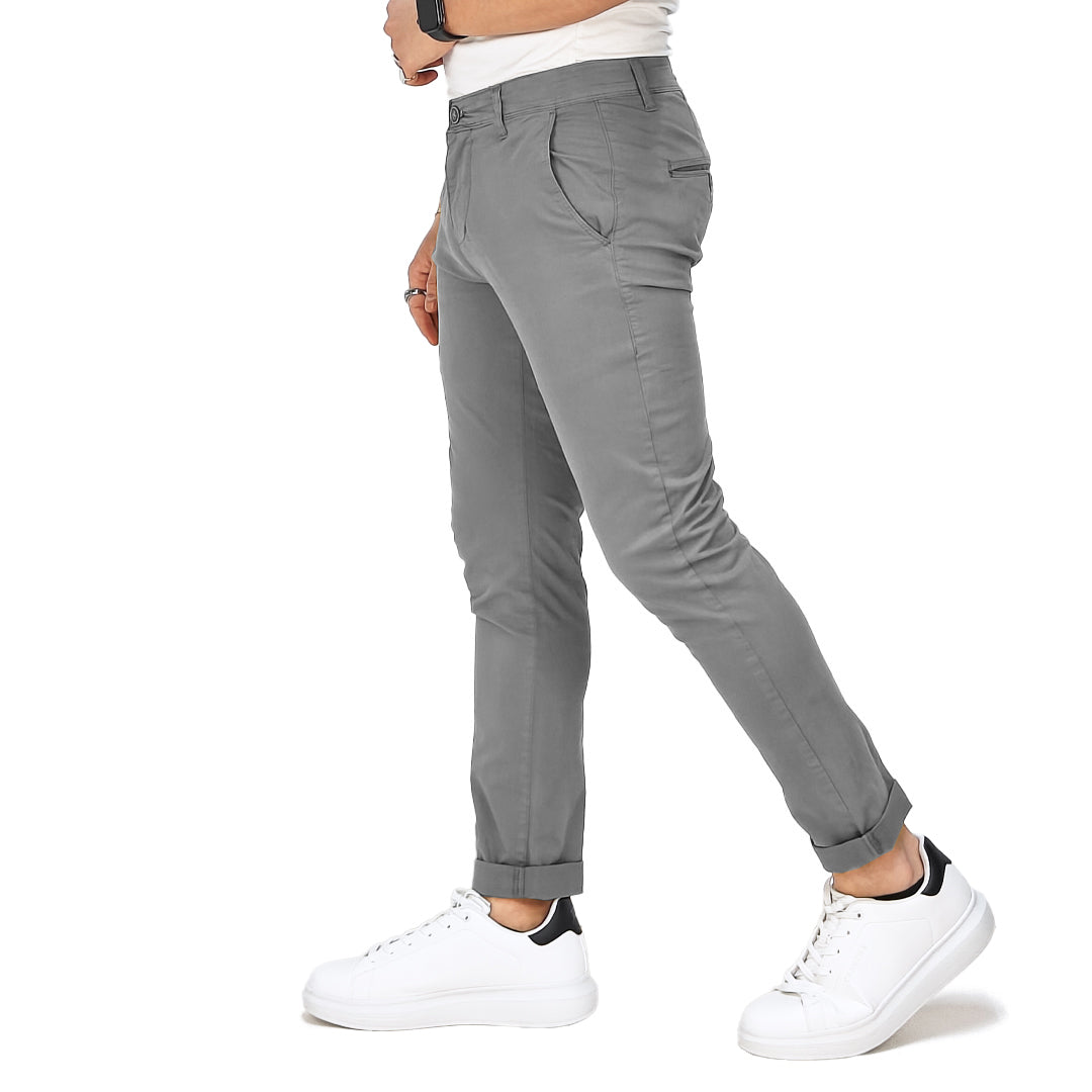 Pantalone Uomo Cotone Primaverile Tessuto stretch Grigi