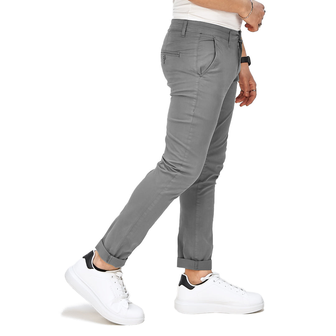 Pantalone Uomo Cotone Primaverile Tessuto stretch Grigi
