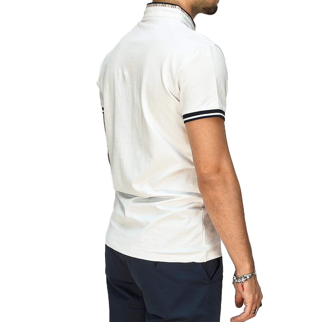 Polo Uomo colletto alla Coreana slim fit colore Blu notte