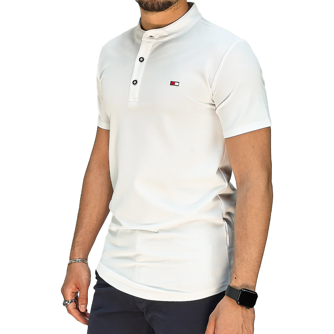 Polo Uomo Manica Corta con Colletto Coreana – Tessuto Traspirante Elasticizzato
