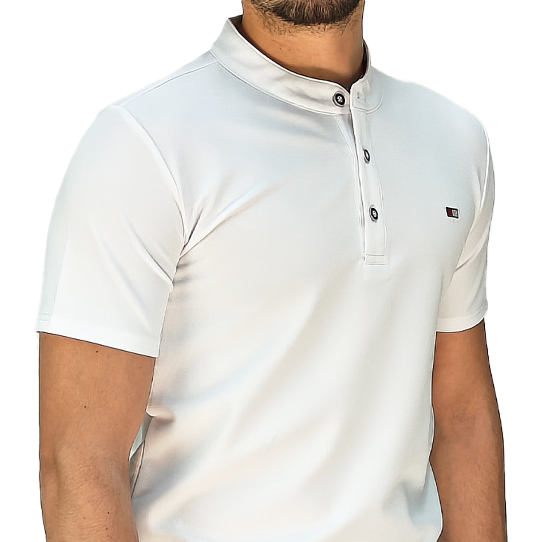 Polo Uomo Manica Corta con Colletto Coreana – Tessuto Traspirante Elasticizzato