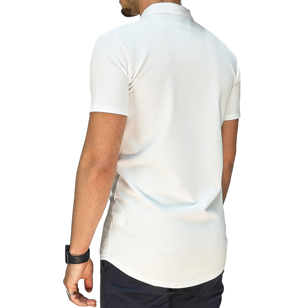 Polo Uomo Manica Corta con Colletto Coreana – Tessuto Traspirante Elasticizzato