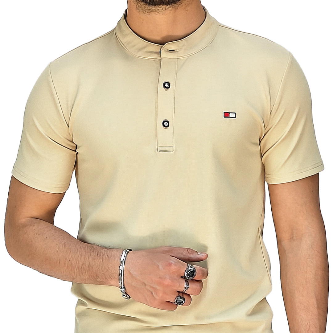 Polo Uomo Manica Corta con Colletto Coreana – Tessuto Traspirante Elasticizzato
