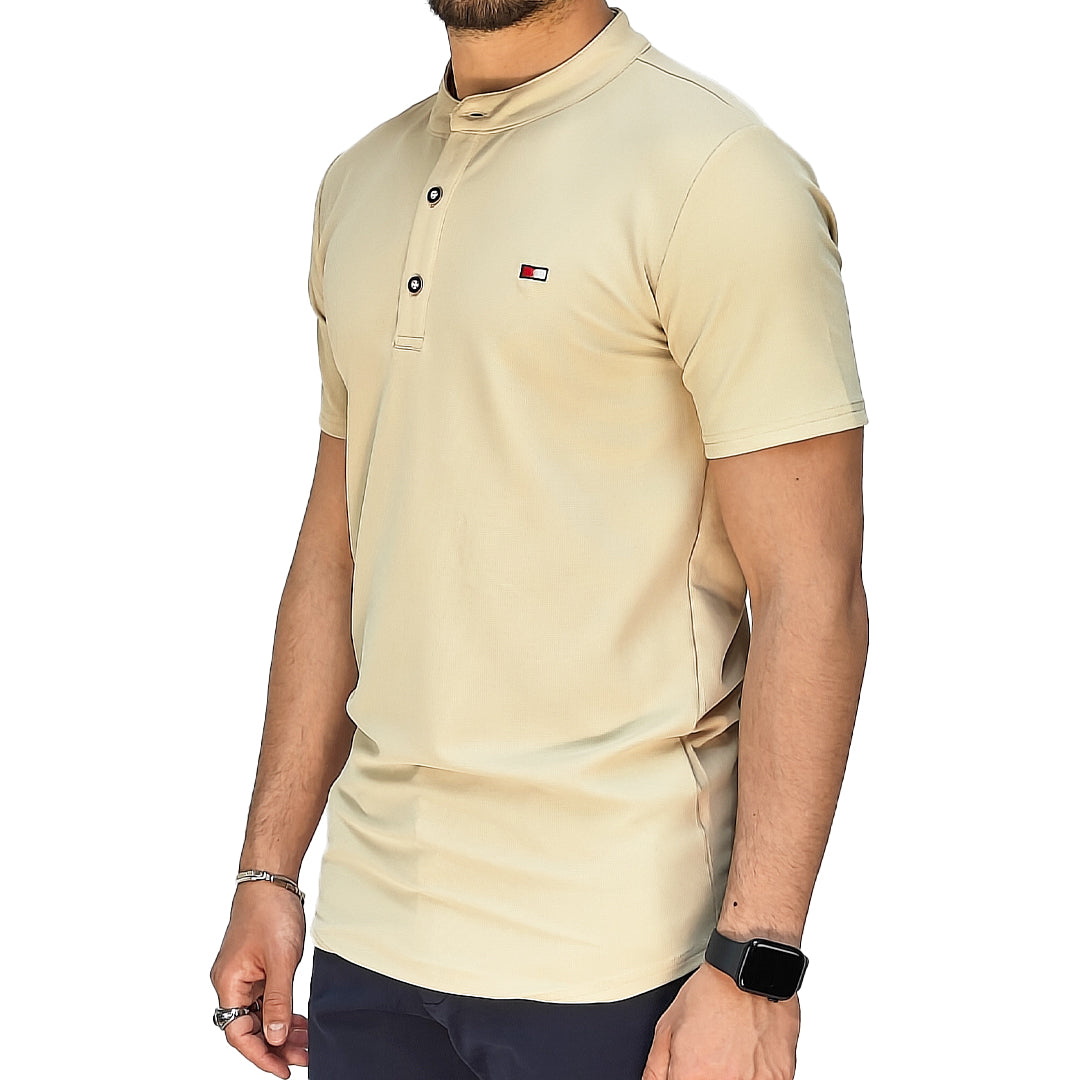 Polo Uomo Manica Corta con Colletto Coreana – Tessuto Traspirante Elasticizzato