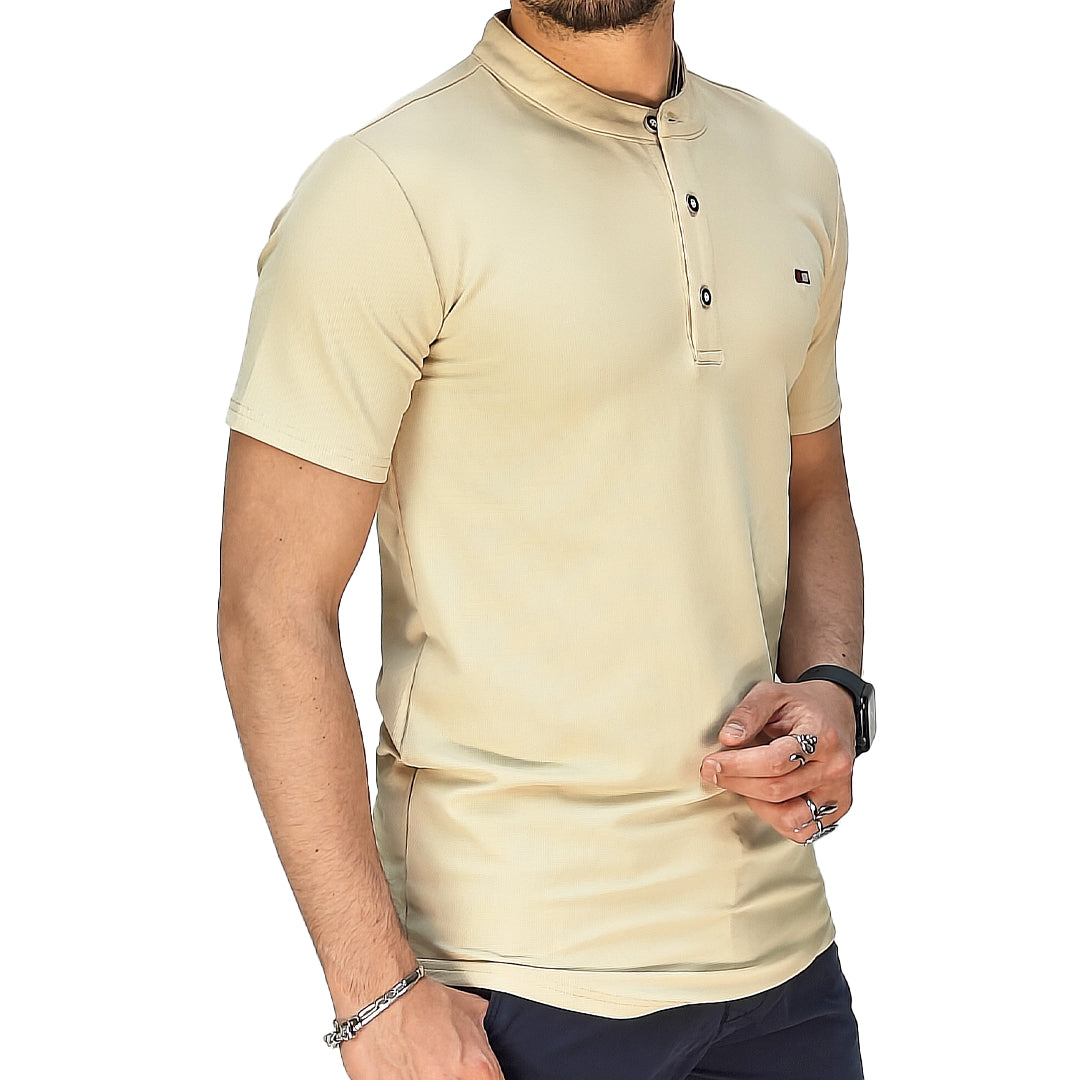 Polo Uomo Manica Corta con Colletto Coreana – Tessuto Traspirante Elasticizzato