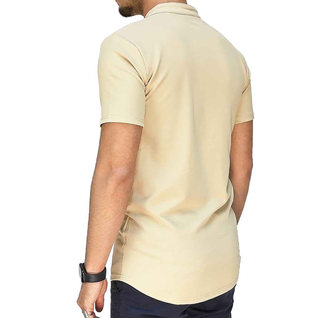Polo Uomo Manica Corta con Colletto Coreana – Tessuto Traspirante Elasticizzato