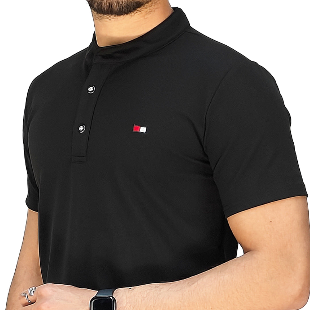 Polo Uomo Manica Corta con Colletto Coreana – Tessuto Traspirante Elasticizzato