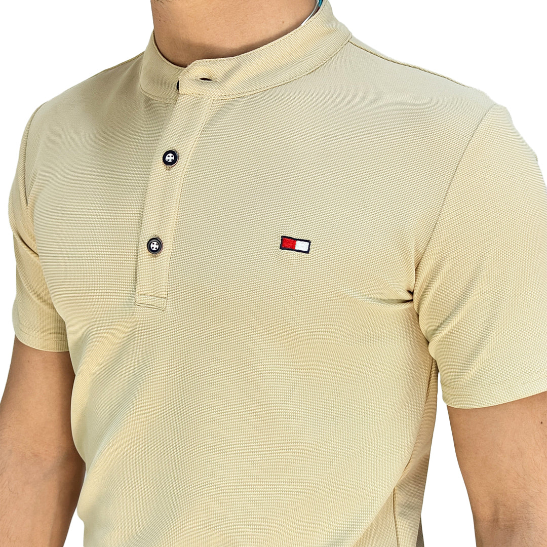 Polo Uomo Manica Corta con Colletto Coreana – Tessuto Traspirante Elasticizzato