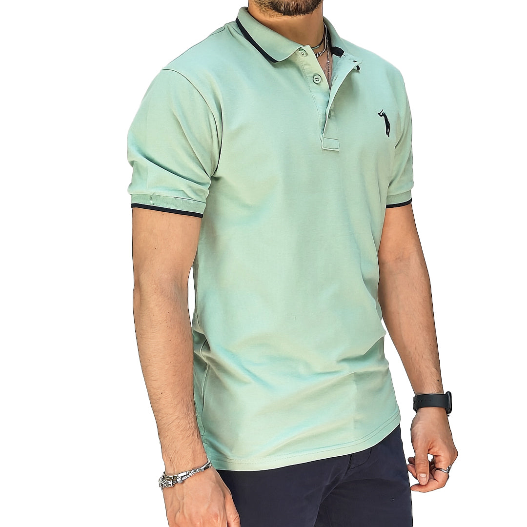Polo Uomo Manica Corta in Piquet Verde acqua – RDV Abbigliamento
