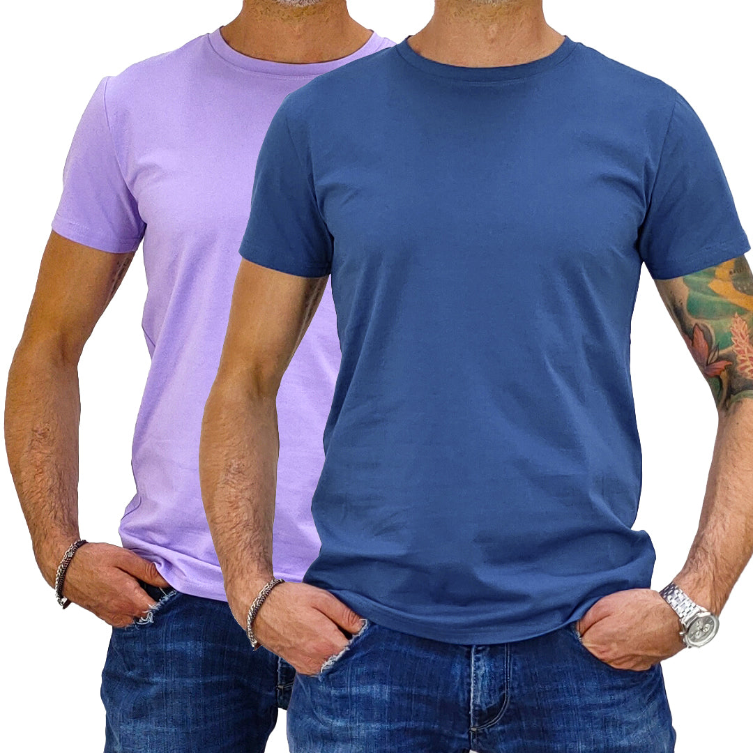 T-shirt manica corta slim fit Glicine Lavagna