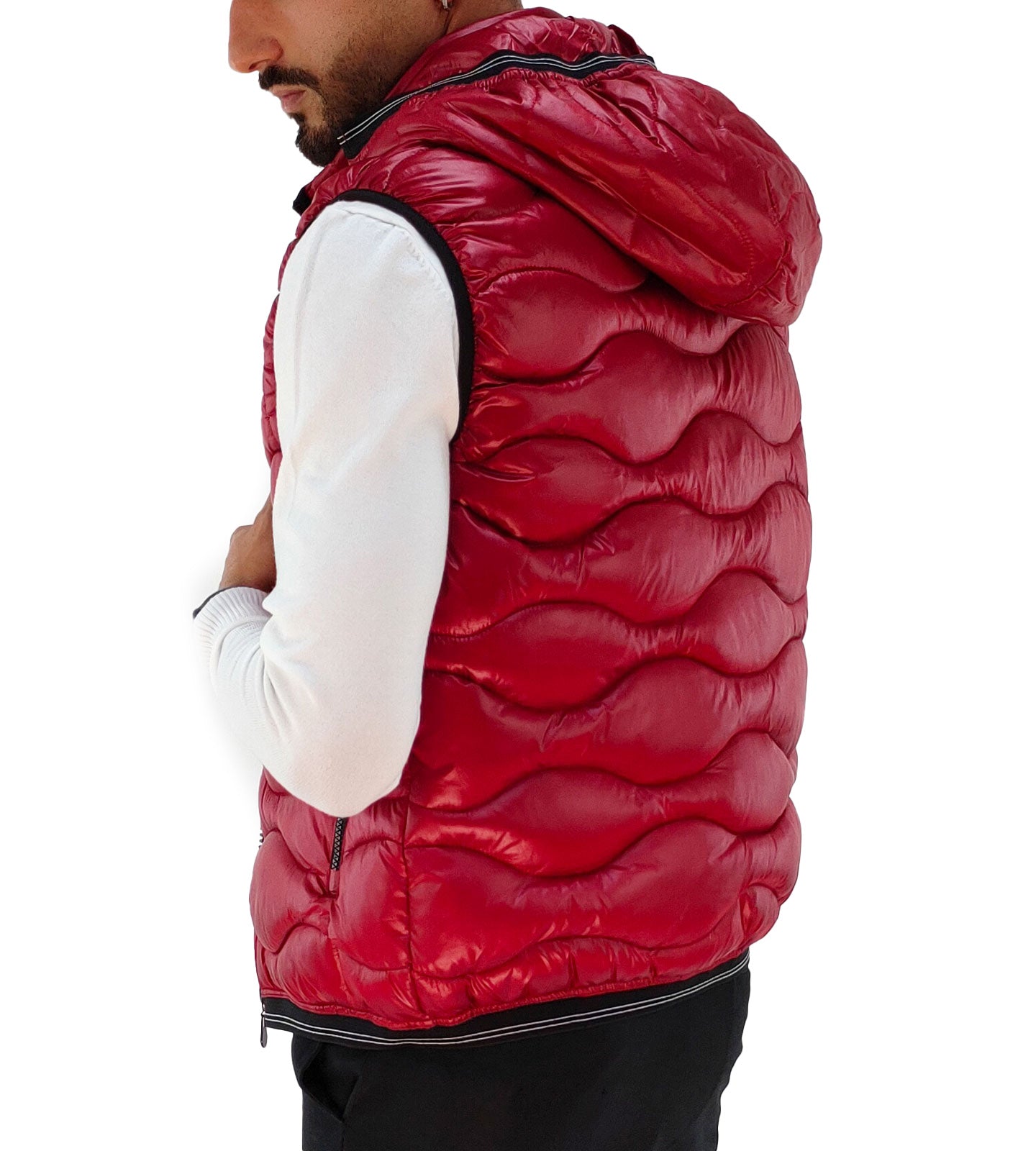 Giubbotto Smanicato Uomo con Cappuccio rimovibile