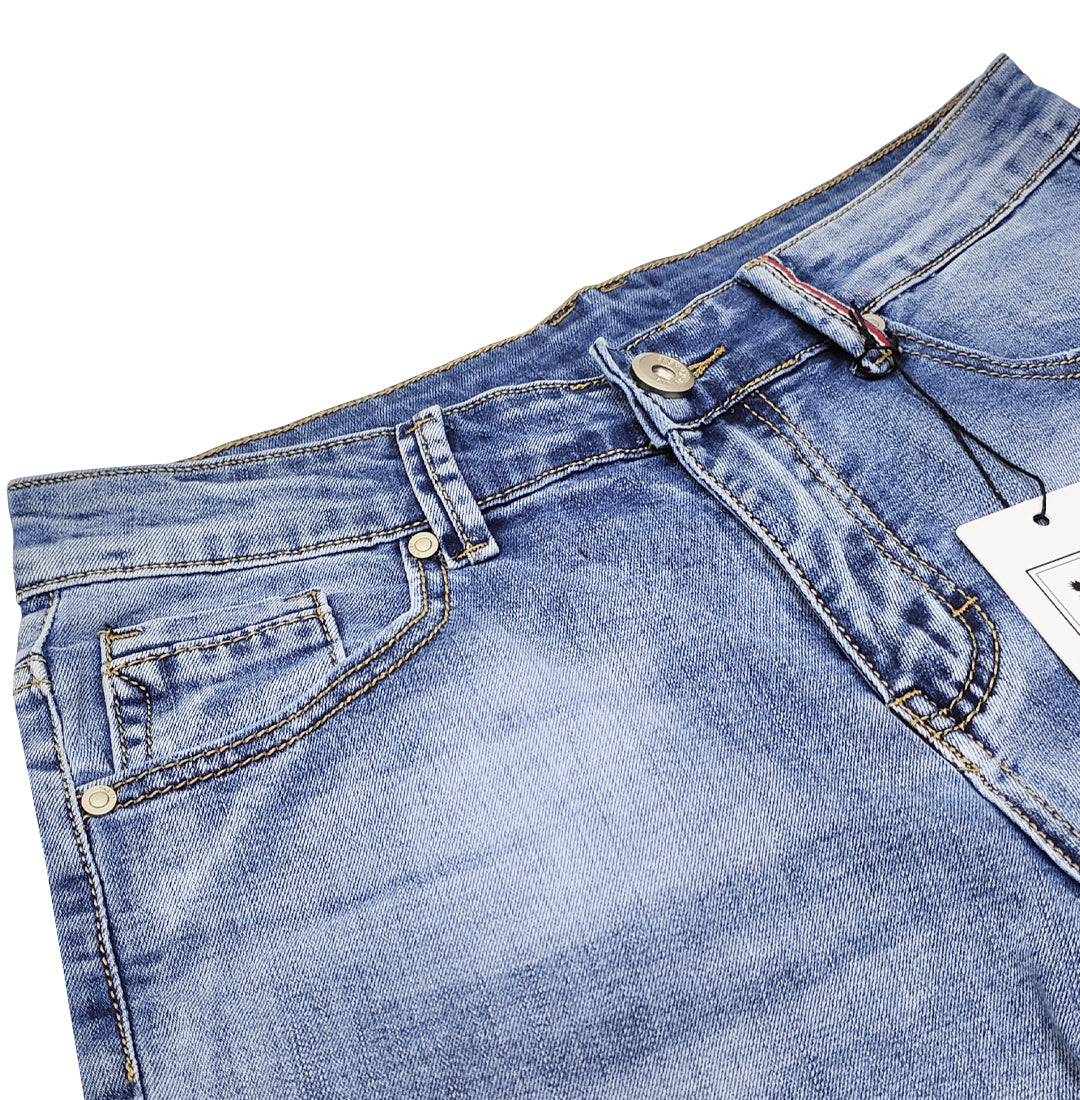 Bermuda di jeans lavaggio chiaro