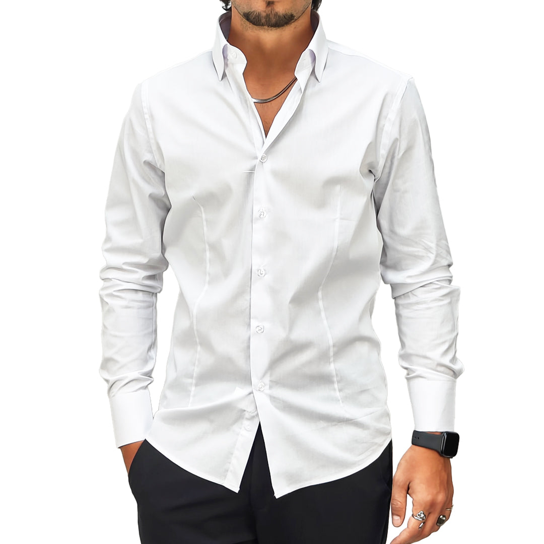 Button Camicia Bianca Slim Fit Uomo Camicia Bianca Uomo Slim Fit