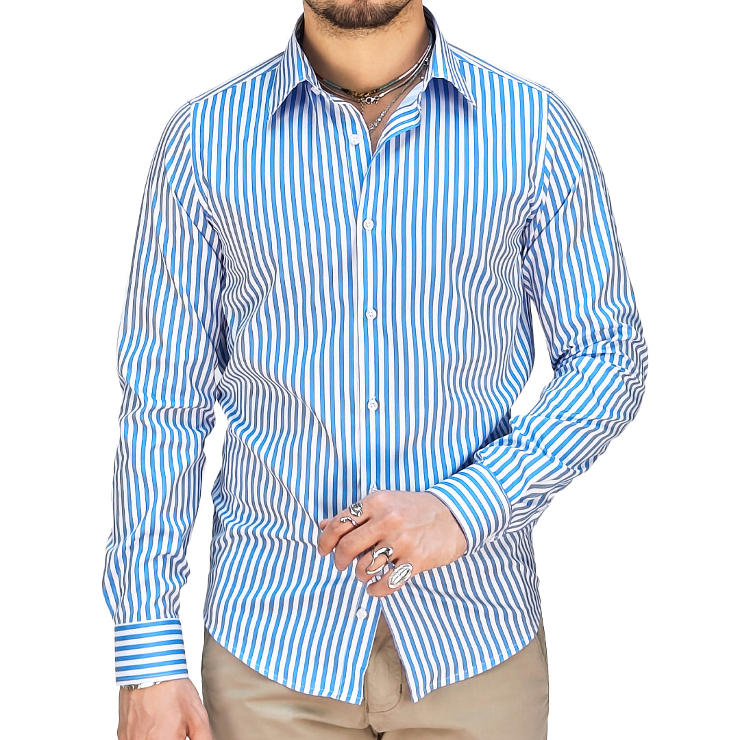 Camicia Uomo a Righe Slim Fit – RDV Abbigliamento