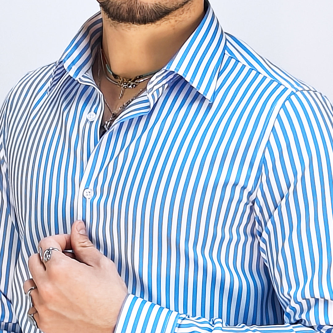 Camicia Uomo a Righe Slim Fit – RDV Abbigliamento