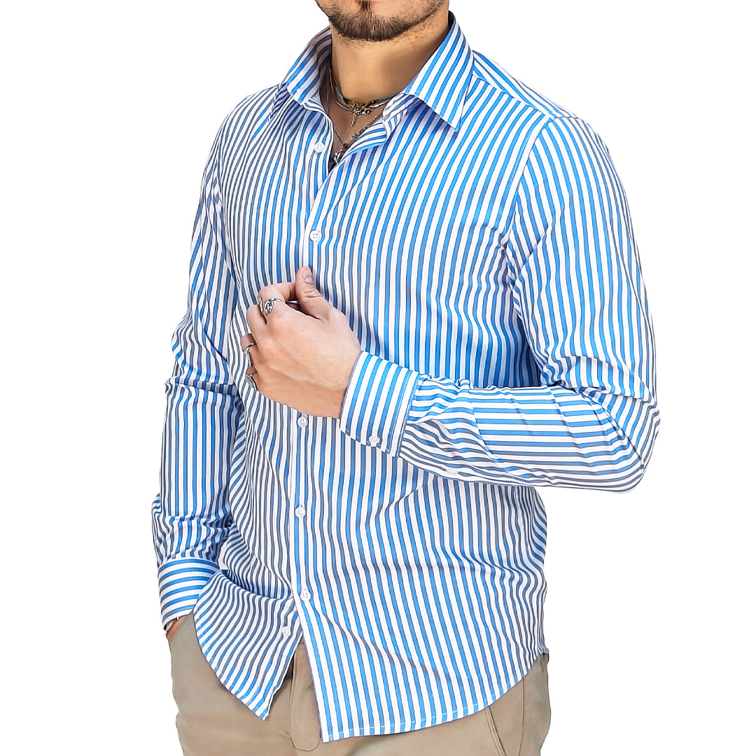 Camicia Uomo a Righe Slim Fit – RDV Abbigliamento