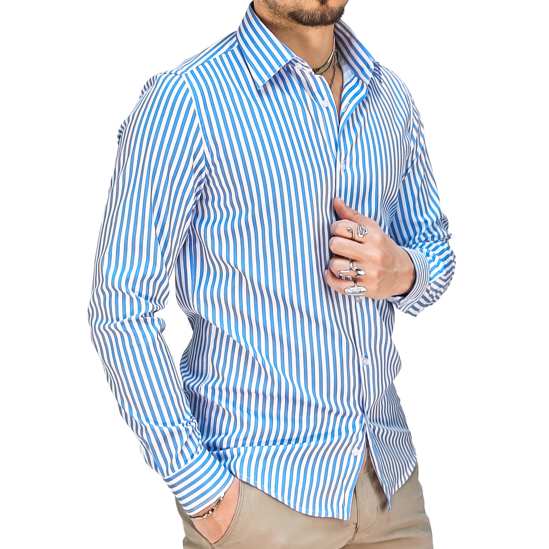 Camicia Uomo a Righe Slim Fit – RDV Abbigliamento
