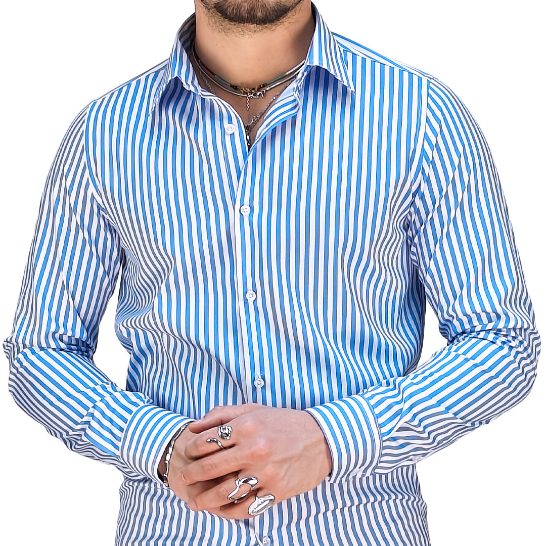 Camicia Uomo a Righe Slim Fit – RDV Abbigliamento