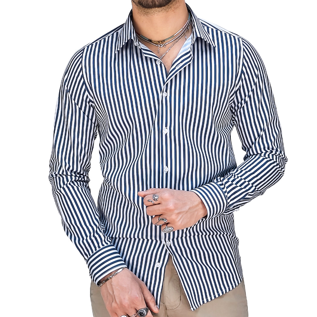 Camicia Uomo a Righe Slim Fit – RDV Abbigliamento