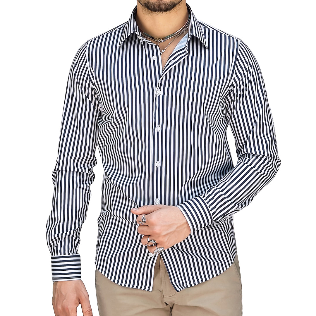 Camicia Uomo a Righe Slim Fit – RDV Abbigliamento