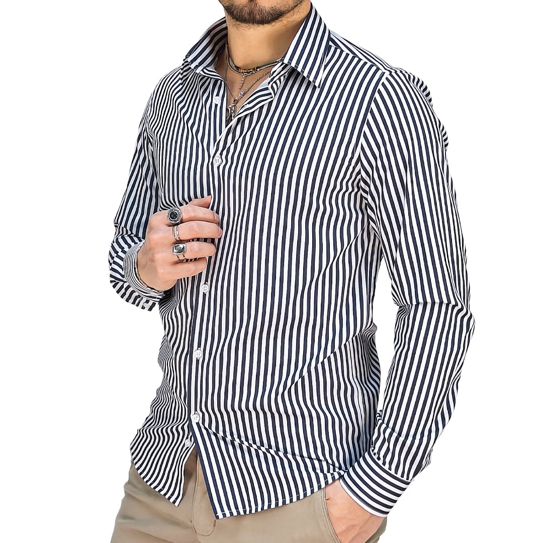 Camicia Uomo a Righe Slim Fit – RDV Abbigliamento