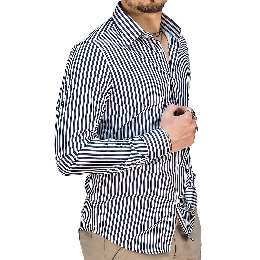 Camicia Uomo a Righe Slim Fit – RDV Abbigliamento