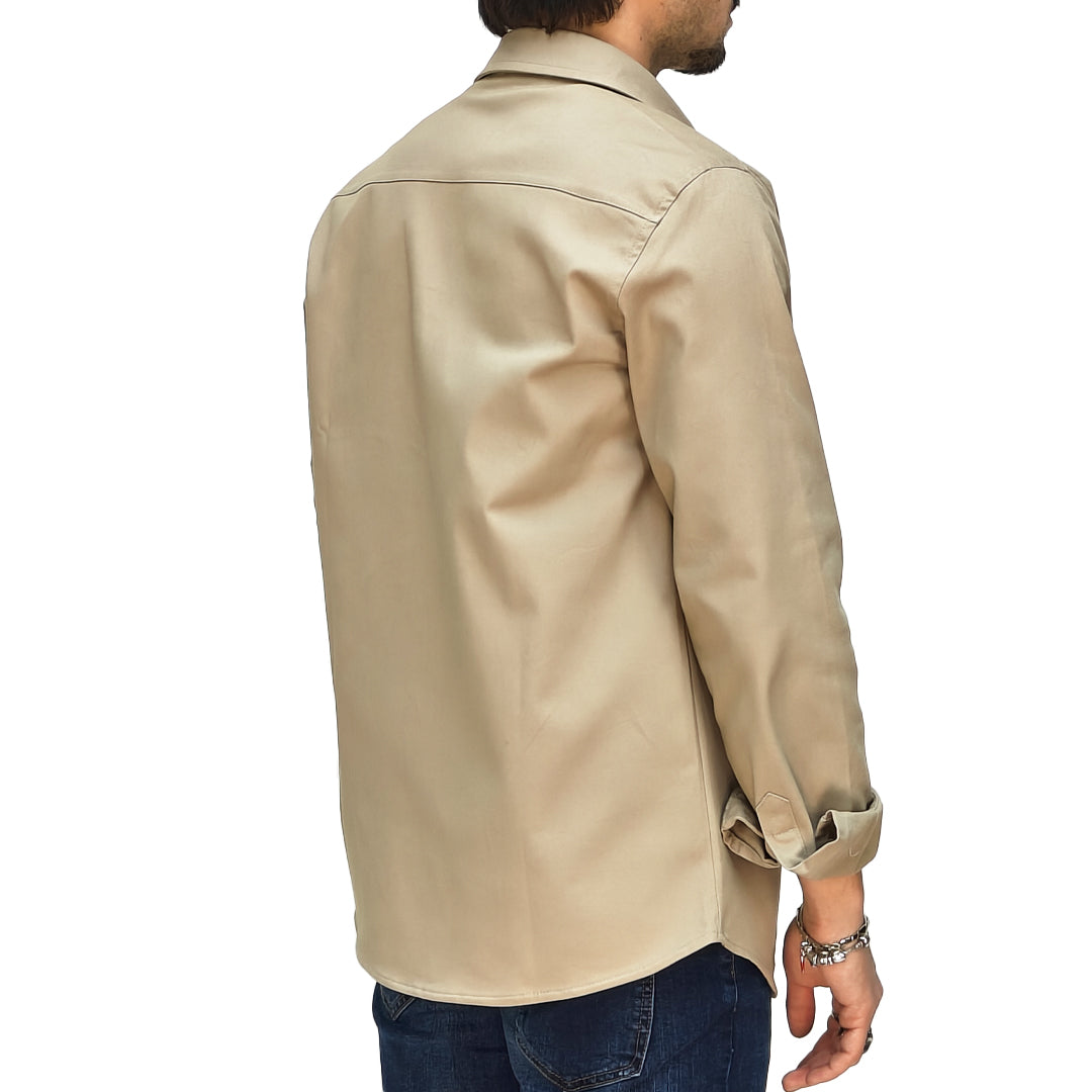 Camicia Invernale Uomo Beige in Stile Giacca