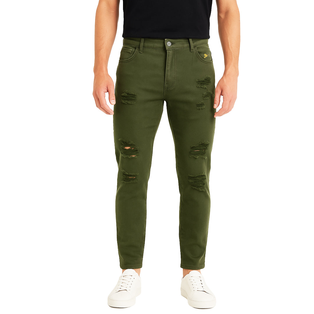 Jeans Uomo 5 Tasche Slim Fit con Strappi