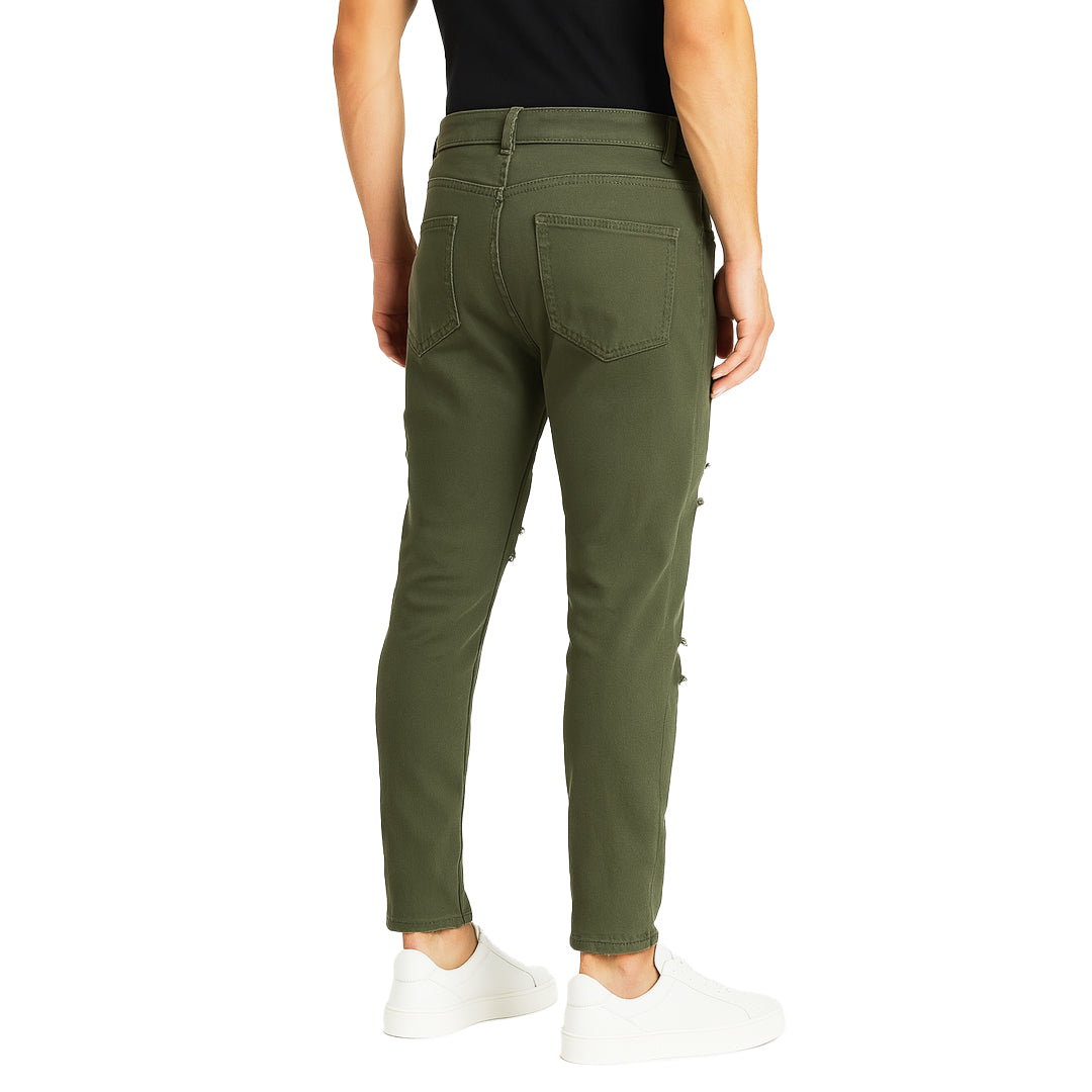 Jeans Uomo 5 Tasche Slim Fit con Strappi
