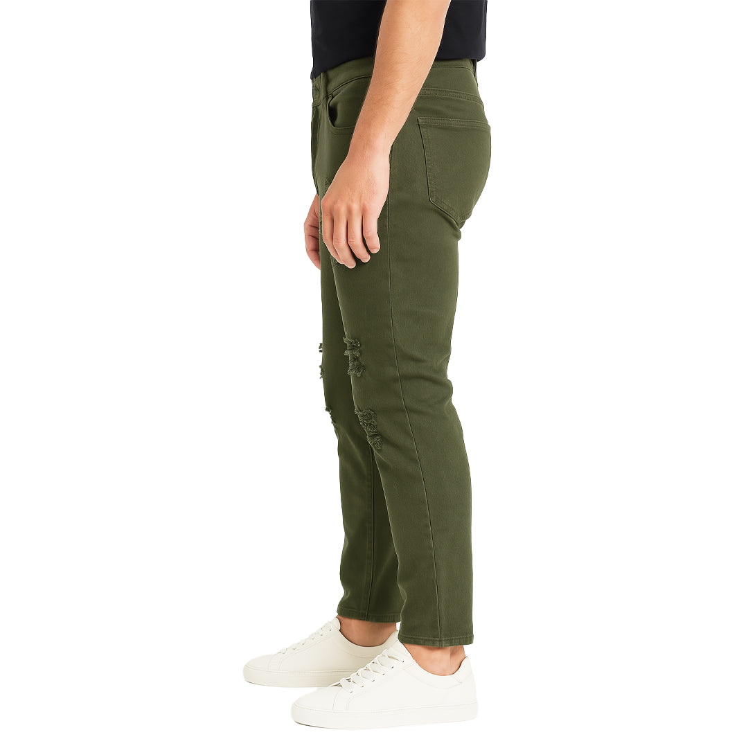 Jeans Uomo 5 Tasche Slim Fit con Strappi