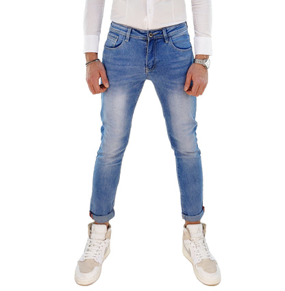 Jeans uomo 5 tasche slim fit Chiaro SA2336