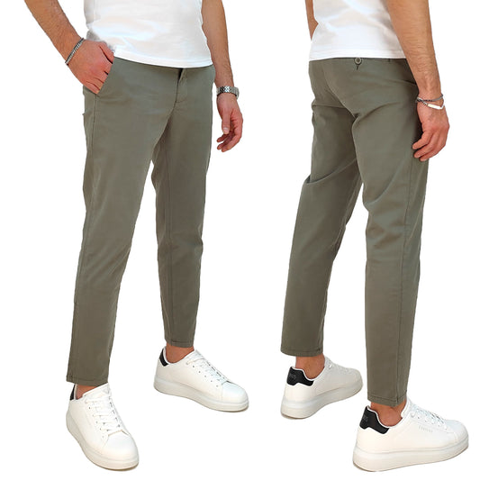 Pantalone Cotone modello Capri in colore verde army