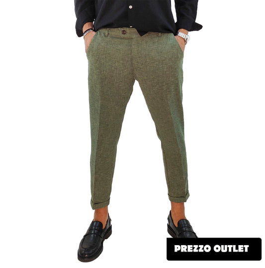 Pantaloni uomo eleganti capri con pieghe 42 44