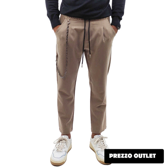 pantalone uomo con pinces tasca america elastico e laccetti in vita 42 44