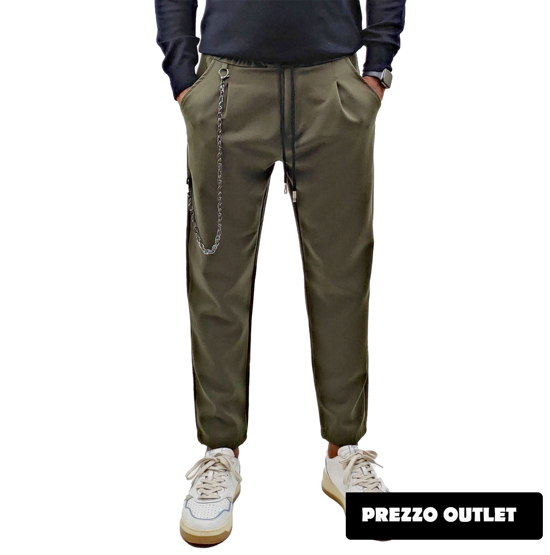 pantalone uomo con pinces tasca america elastico e laccetti in vita 42 44