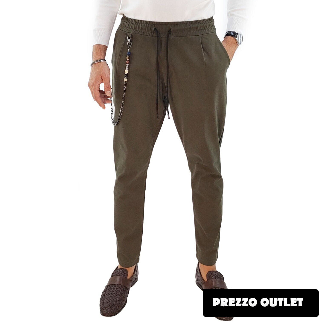 Pantalone uomo con pinces invernale elastico in vita solo 44 46